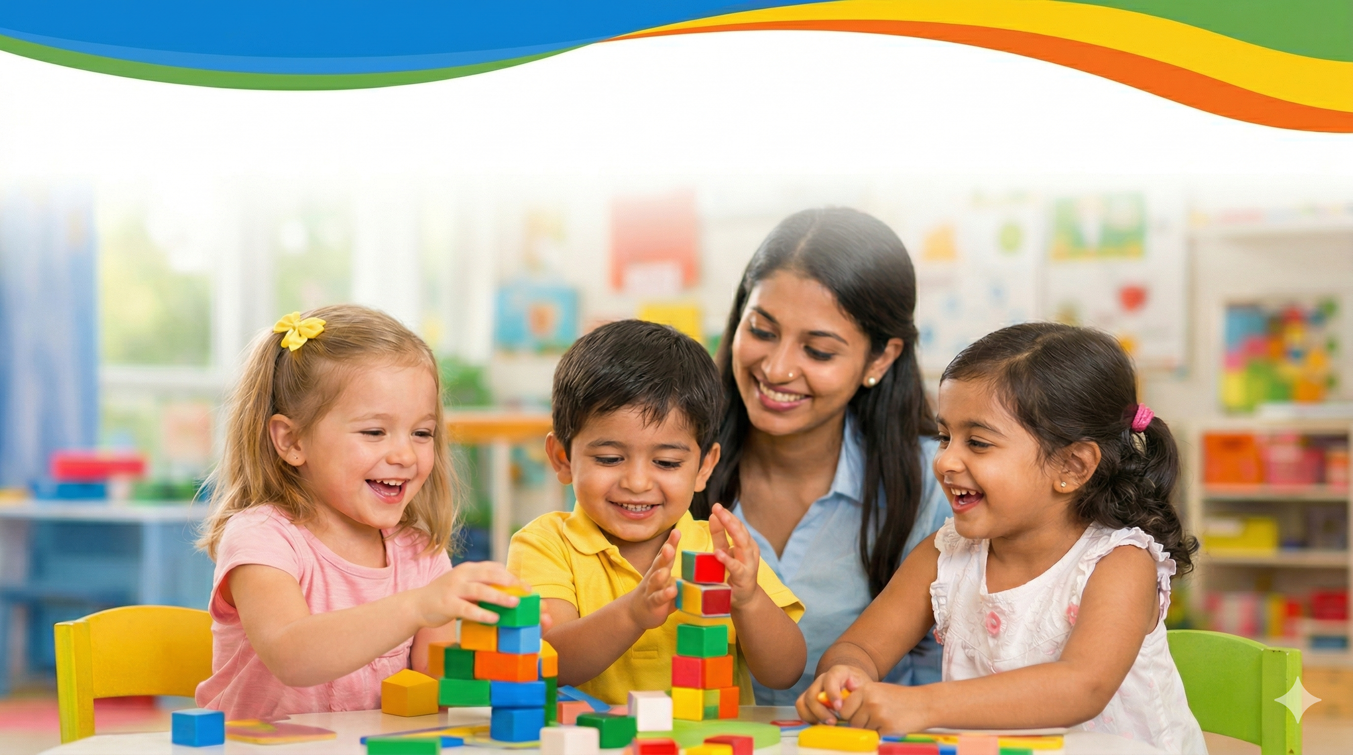 Kids playing with blocks